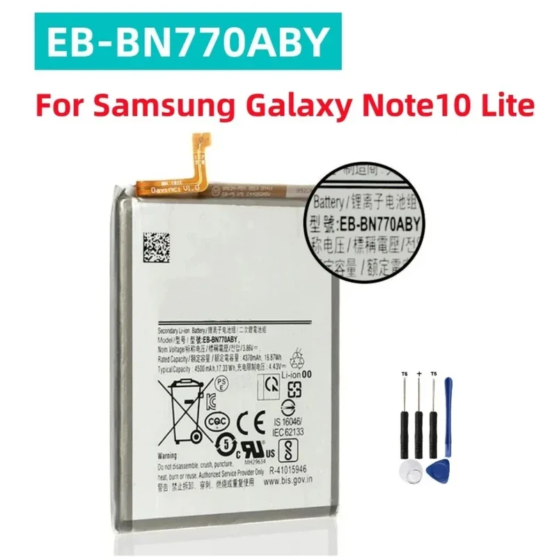 EB-BN770ABY Battery For Samsung Galaxy Note10 Lite Note 10 Lite Replacement Phone Battery 4500mAh+Free Tools
EB-BN770ABY Battery For Samsung Galaxy Note10 Lite Note 10 Lite Replacement Phone Battery 4500mAh+Free Tools