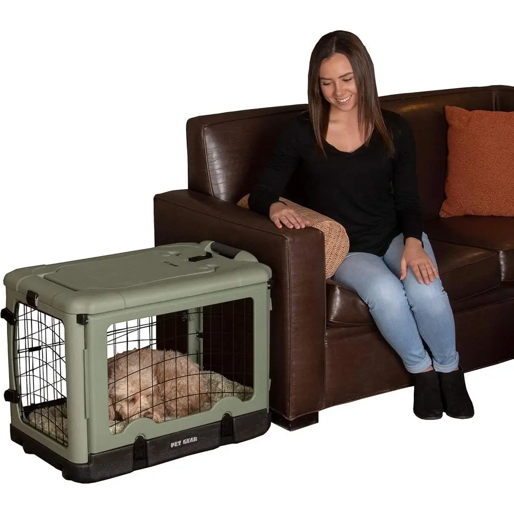“The Other Door” 4 Door Steel Crate with Plush Bed + Travel Bag or Cats/Dogs, Sage, 27 Inch, (PG5927BSG)
“The Other Door” 4 Door Steel Crate with Plush Bed + Travel Bag or Cats/Dogs, Sage, 27 Inch, (PG5927BSG)