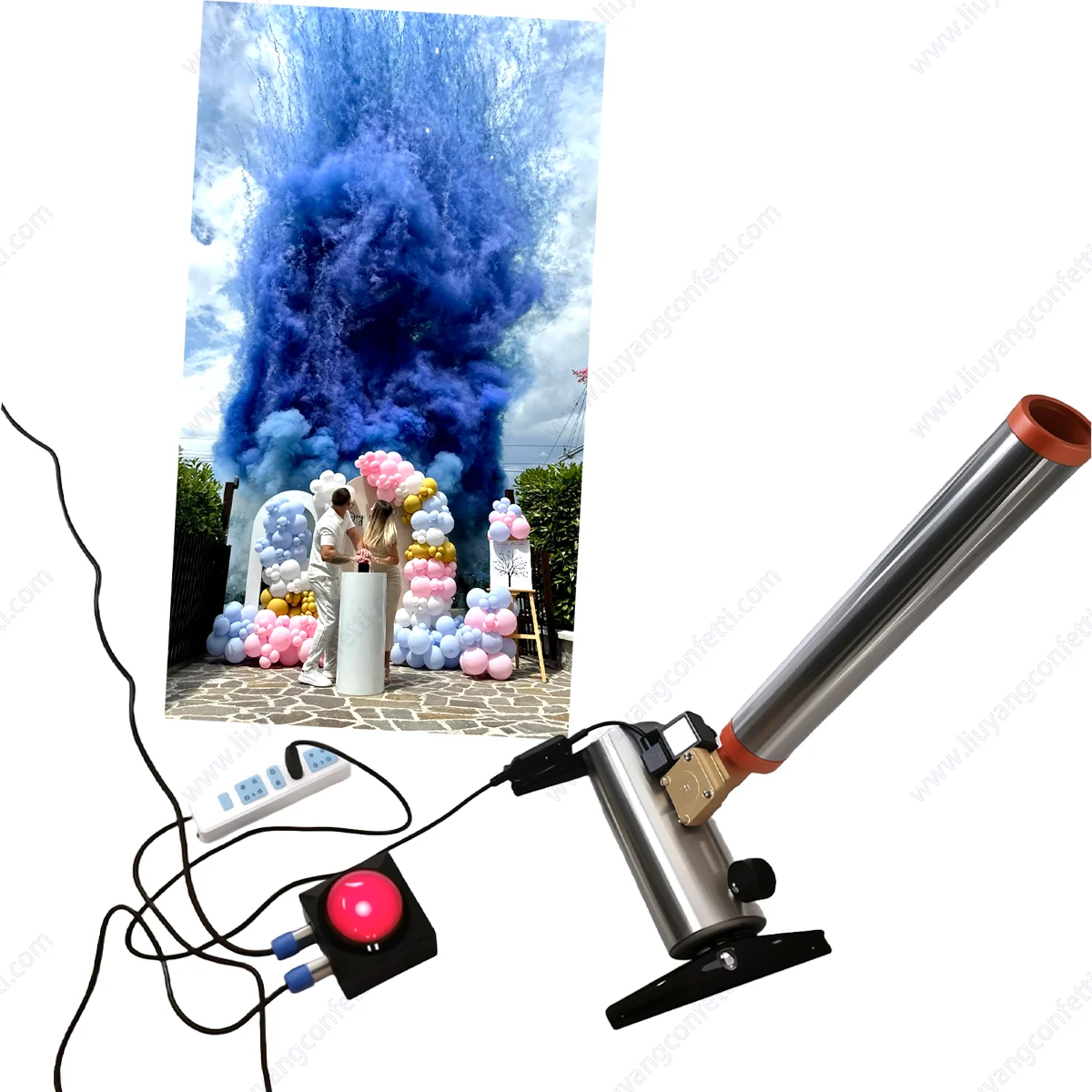 Remote Control Electric Spray Confetti Powder Cannon TNT Gender Reveal New Year Graduation Wedding Outdoor Parties Smoke Holi FX
Remote Control Electric Spray Confetti Powder Cannon TNT Gender Reveal New Year Graduation Wedding Outdoor Parties Smoke Holi FX