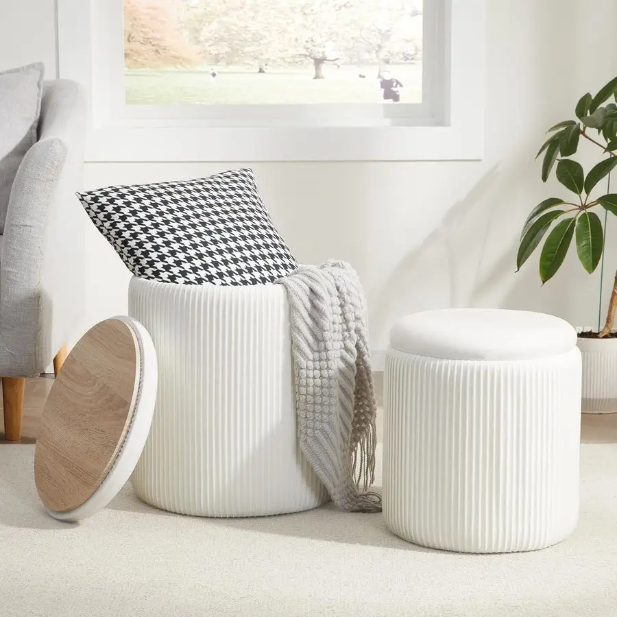 Round Ottoman with Storage Set of 2,Vanity Stool with Storage for Bedroom, Ottoman Coffee Table,Small Velvet Foot S Customizable
Round Ottoman with Storage Set of 2,Vanity Stool with Storage for Bedroom, Ottoman Coffee Table,Small Velvet Foot S Customizable