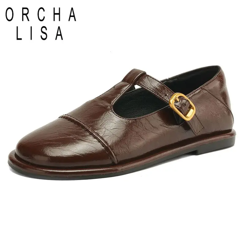 ORCHA LISA Luxury Retro Women Flats Round Toe Buckle T-strap Large Size 41 42 43 Soft Casual Daily Office Lady Shoes Breathable
ORCHA LISA Luxury Retro Women Flats Round Toe Buckle T-strap Large Size 41 42 43 Soft Casual Daily Office Lady Shoes Breathable