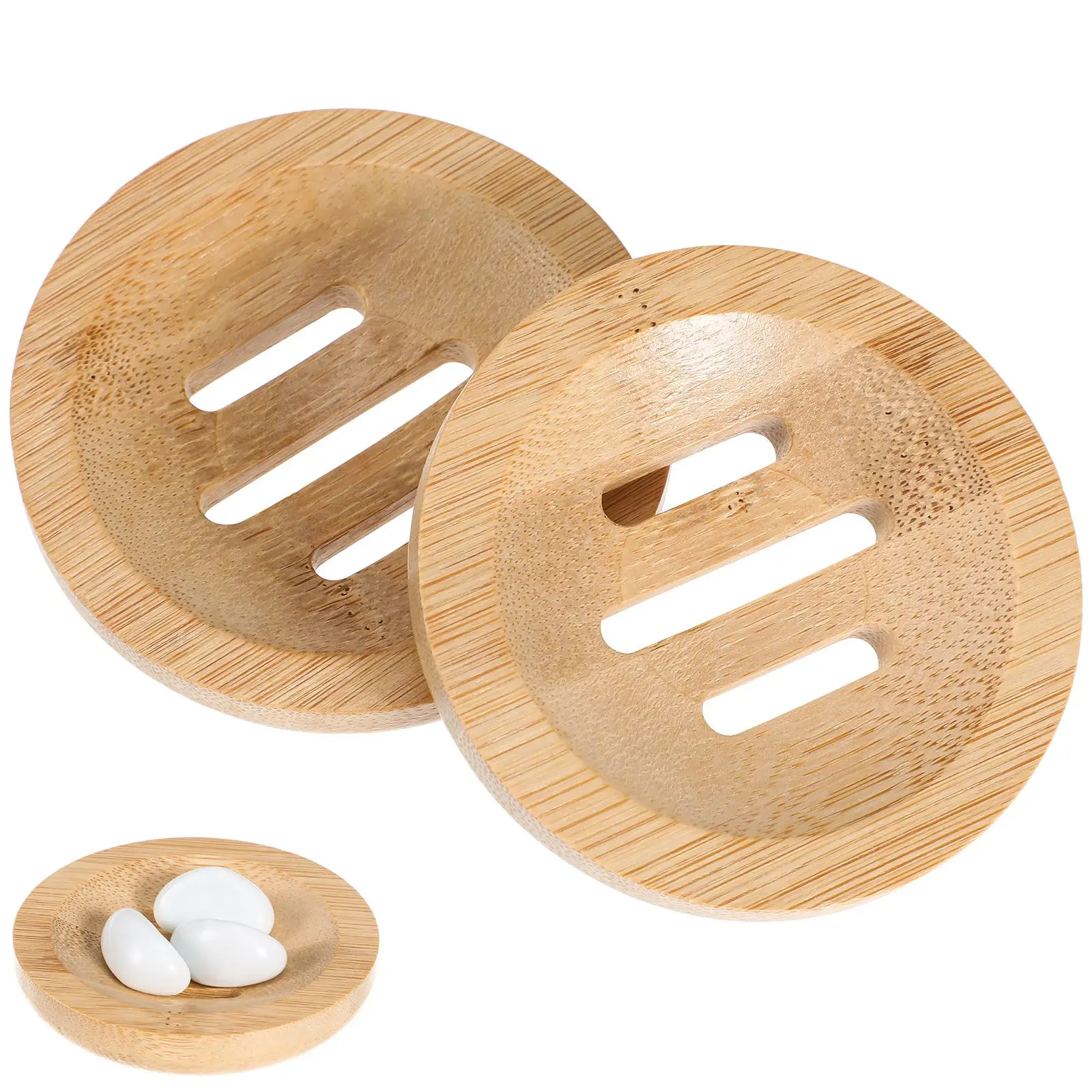2 Pcs Bamboo Soap Box Eco Friendly Holder Stand Small Round Tray Drain Design Bathroom Kitchen Portable Soap Dish
2 Pcs Bamboo Soap Box Eco Friendly Holder Stand Small Round Tray Drain Design Bathroom Kitchen Portable Soap Dish