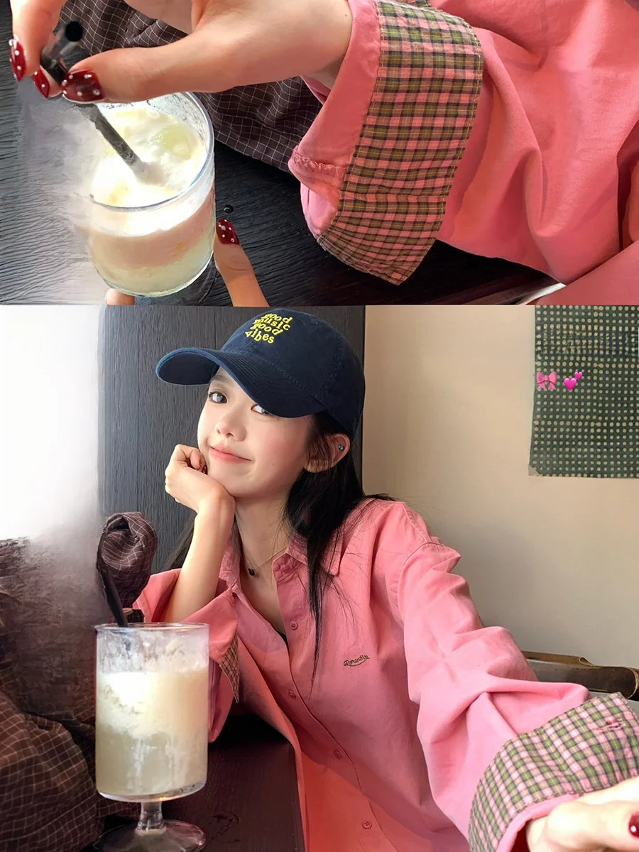 Sinbounboun mat Collar Letter Embroidery irt Women's Plaid Sve Turn-down Collar Layering irt Cotton Polyester
Sinbounboun mat Collar Letter Embroidery irt Women's Plaid Sve Turn-down Collar Layering irt Cotton Polyester