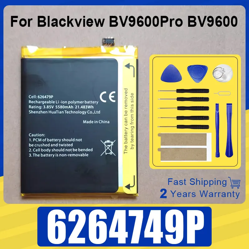 NEW 6264749P 5580mAh Replacement Battery For Blackview BV9600 Pro V9600E BV9600 High quality Batteries Tool+Tracking Number
NEW 6264749P 5580mAh Replacement Battery For Blackview BV9600 Pro V9600E BV9600 High quality Batteries Tool+Tracking Number
