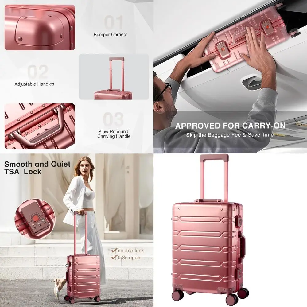 Ручная кладь премиум-класса премиум-класса из розового золота с вращающимися колесами
Ручная кладь премиум-класса премиум-класса из розового золота с вращающимися колесами