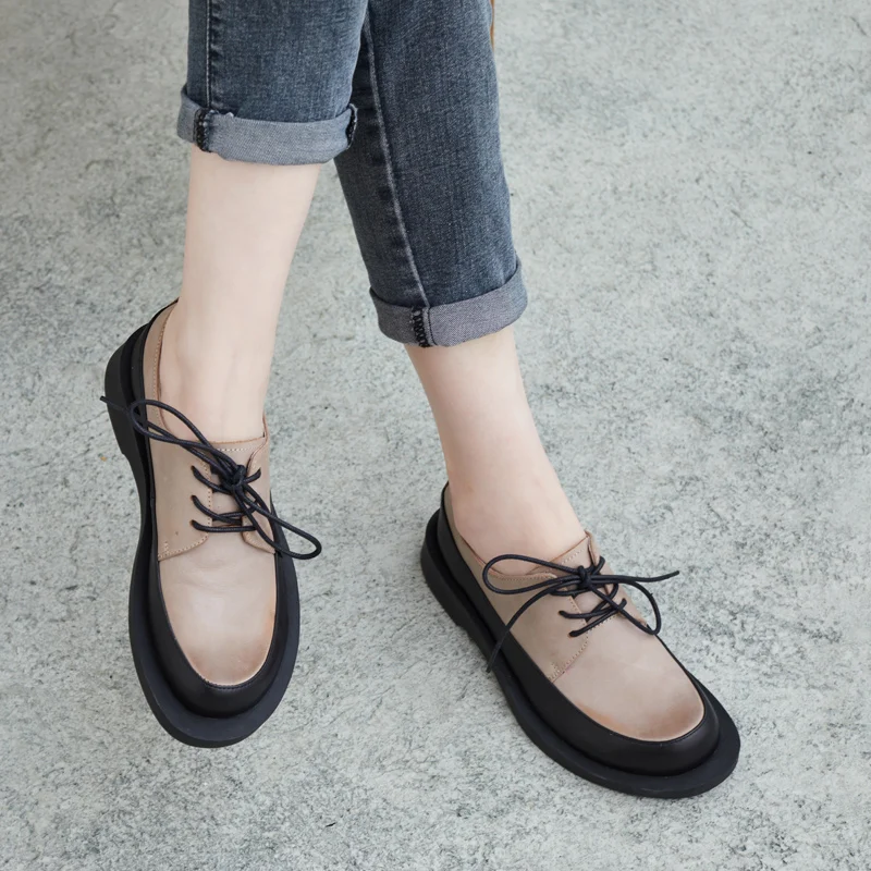 Women Flats Leather Casual Shoes Beige Ladies Lace Up Flats Handmade Girls Low Heels Genuine Leather Women Shoes Spring2023
Women Flats Leather Casual Shoes Beige Ladies Lace Up Flats Handmade Girls Low Heels Genuine Leather Women Shoes Spring2023