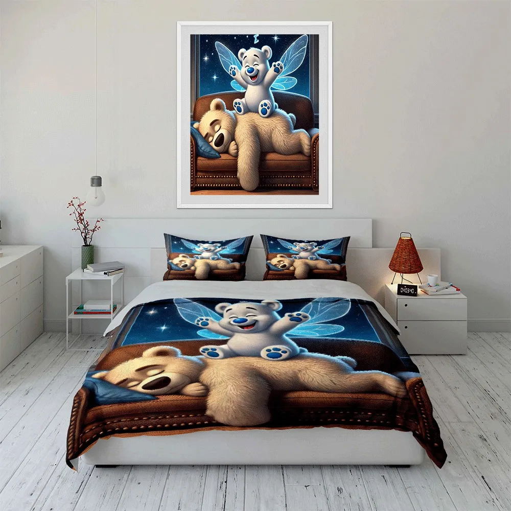 "Cozy Bear Set for Sleeping Time" Exquisite three-piece bedding set gift for kids and adults
"Cozy Bear Set for Sleeping Time" Exquisite three-piece bedding set gift for kids and adults