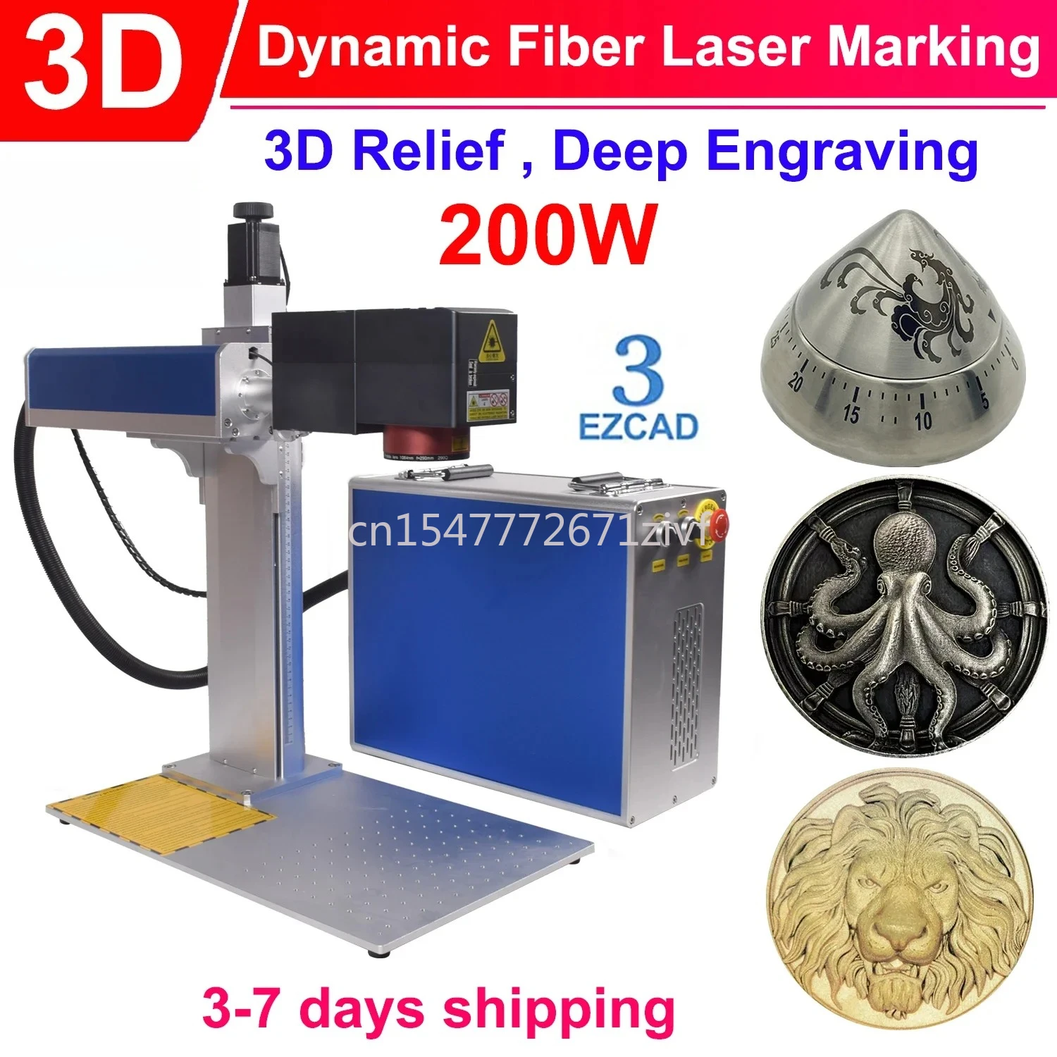 3D Dynamic Fiber Laser Marking Machine JPT Mopa 3D Relief Deep Engraving Machine 3 Axis 200W Laser Engraver for Metal Cutting
3D Dynamic Fiber Laser Marking Machine JPT Mopa 3D Relief Deep Engraving Machine 3 Axis 200W Laser Engraver for Metal Cutting