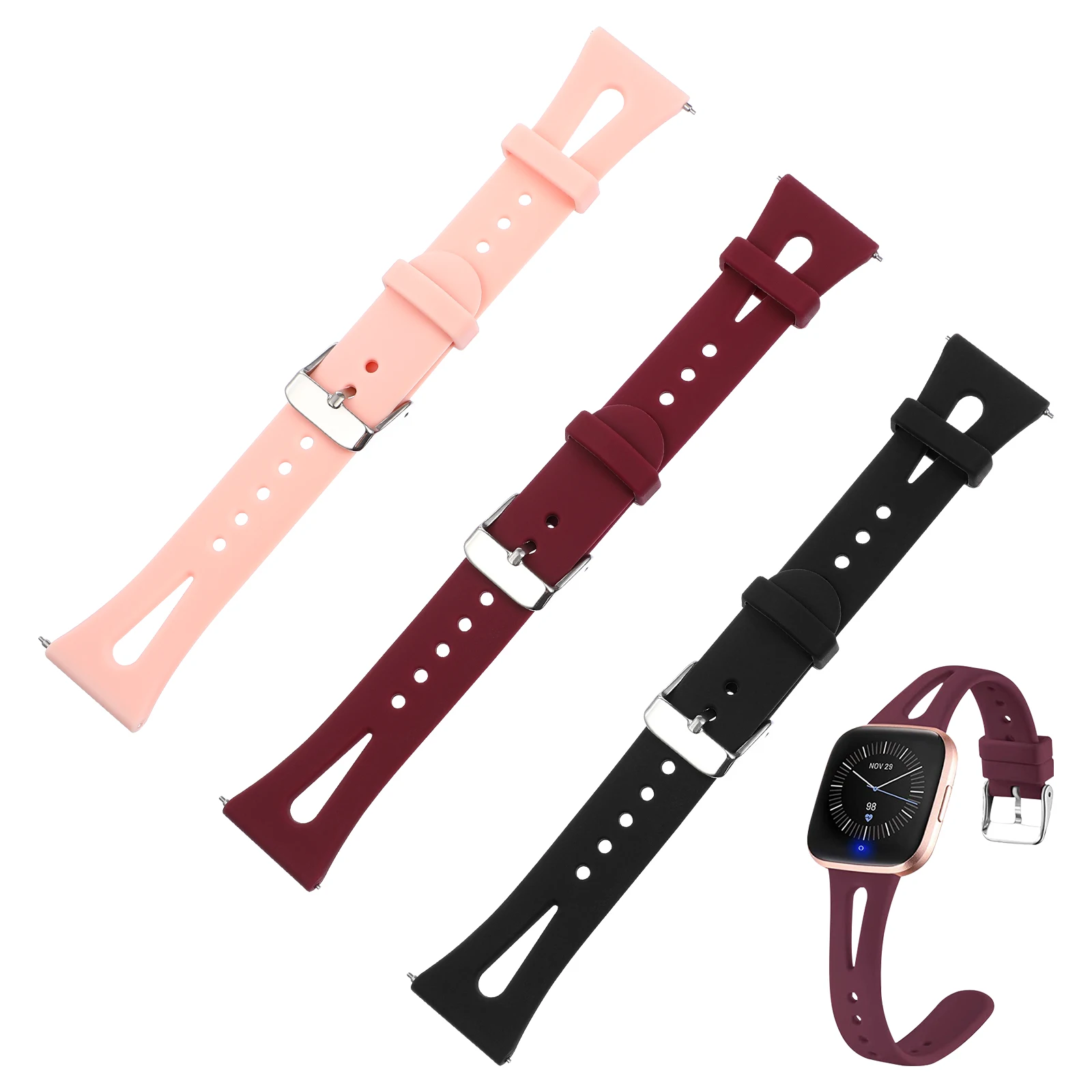 3 Pcs Sweat Proof Silicone Watch Bands Comfortable Adjustable Straps For Fitbit Versa Smartwatch Accessories
3 Pcs Sweat Proof Silicone Watch Bands Comfortable Adjustable Straps For Fitbit Versa Smartwatch Accessories