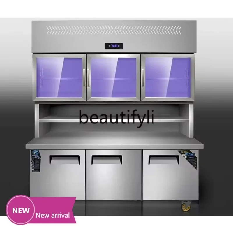 x Refrigerated and frozen double display cabinet Commercial stainless steel, kitchen vertical console freezer, refrigerator X
x Refrigerated and frozen double display cabinet Commercial stainless steel, kitchen vertical console freezer, refrigerator X
