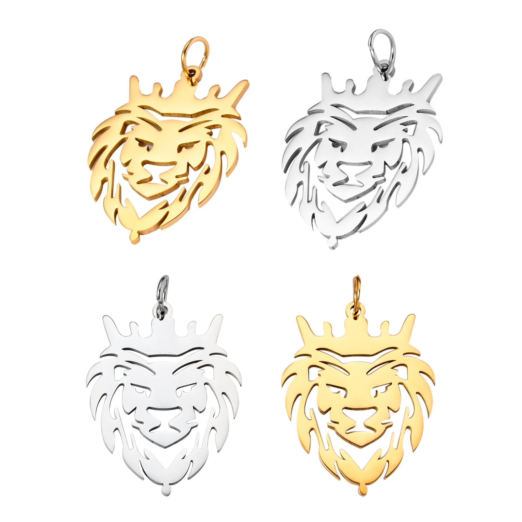 3Pcs Punk Stainless Steel Polished Hollow Crown Lion King Pendant Necklace for DIY Charms Rock Jewelry Making Accessories
3Pcs Punk Stainless Steel Polished Hollow Crown Lion King Pendant Necklace for DIY Charms Rock Jewelry Making Accessories