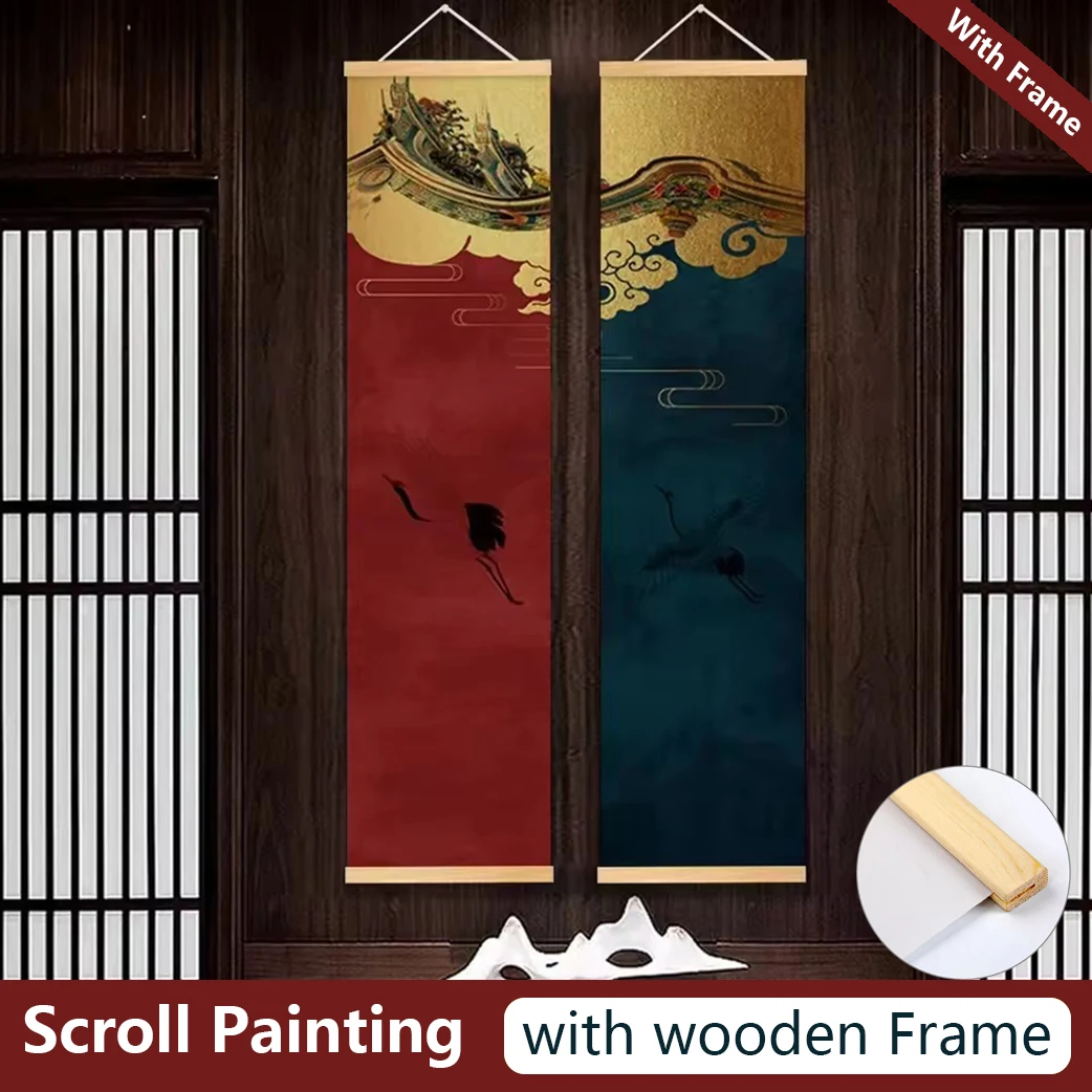 Chinese Flower Green Plants Wall Art Canvas Poster Bedroom Living Room Decor Solid Wood Scroll Painting with Frame
Chinese Flower Green Plants Wall Art Canvas Poster Bedroom Living Room Decor Solid Wood Scroll Painting with Frame