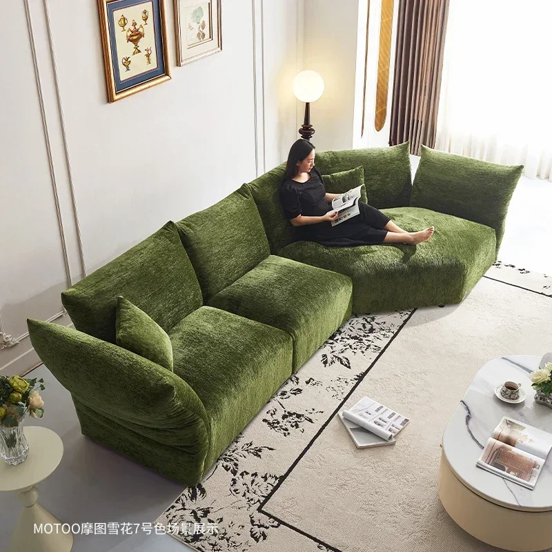 French retro petal sofa Italian minimalist designer chenille fabric special-shaped sofa combination
French retro petal sofa Italian minimalist designer chenille fabric special-shaped sofa combination