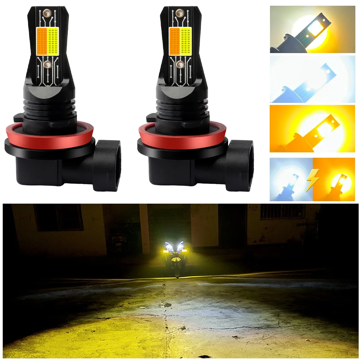Tricolor Strobe H11 H8 9006 HB4 HB3 9005 H1 H3 H7 880 881 5202 H16 COB Fog Lights LED Bulb Car Day Driving Running Light 3000LM
Tricolor Strobe H11 H8 9006 HB4 HB3 9005 H1 H3 H7 880 881 5202 H16 COB Fog Lights LED Bulb Car Day Driving Running Light 3000LM