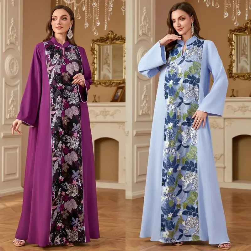 Eid Muslim Dress Women Abaya Evening Party Dresses Long Sleeve Arab Robe Dubai Islam Ramadan Sequin Long Maxi Dress Outfits
Eid Muslim Dress Women Abaya Evening Party Dresses Long Sleeve Arab Robe Dubai Islam Ramadan Sequin Long Maxi Dress Outfits