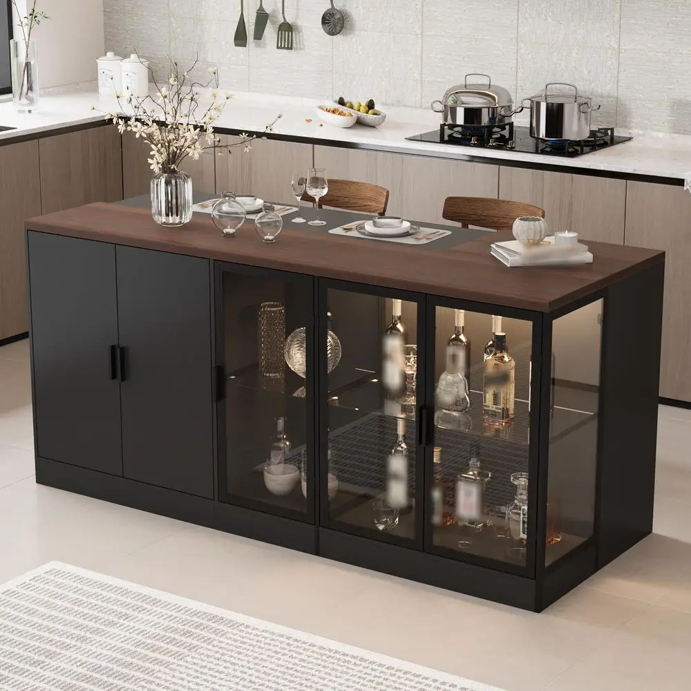 Home Furnishings Amarillo Glass Top Freestanding Home Bar Cabinet, Modern Liquor Cabinet with 2 Shelves and Wine Glass Rack, Wh
Home Furnishings Amarillo Glass Top Freestanding Home Bar Cabinet, Modern Liquor Cabinet with 2 Shelves and Wine Glass Rack, Wh