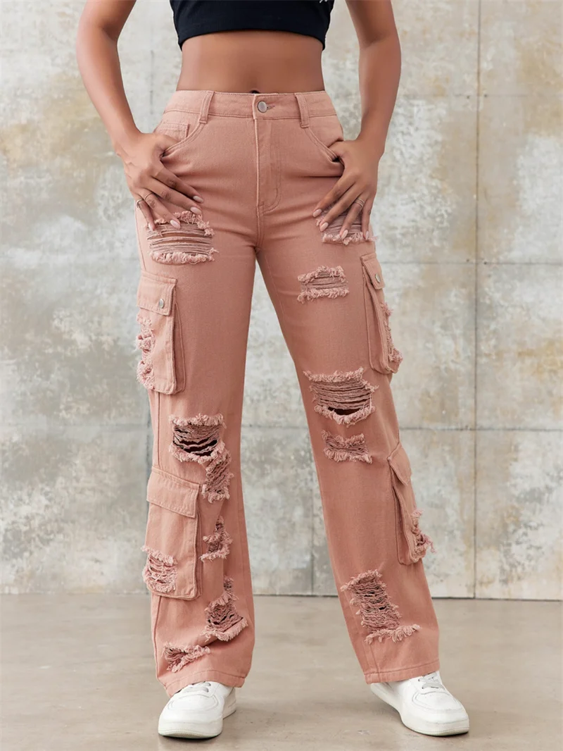 Street Personality Women's Jeans Slim-Fit Hip Lift And Ripped Pants Sexy Solid Color Straight Pants
Street Personality Women's Jeans Slim-Fit Hip Lift And Ripped Pants Sexy Solid Color Straight Pants