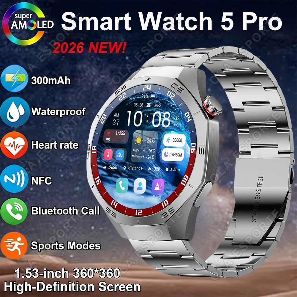 Новые смарт-часы 2026 Watch 5 Pro для мужчин: отслеживание спортивных показателей, AMOLED HD-экран 360*360, звонки по Bluetooth, водонепроницаемые, для Android и iOS, модель HW12
Новые смарт-часы 2026 Watch 5 Pro для мужчин: отслеживание спортивных показателей, AMOLED HD-экран 360*360, звонки по Bluetooth, водонепроницаемые, для Android и iOS, модель HW12