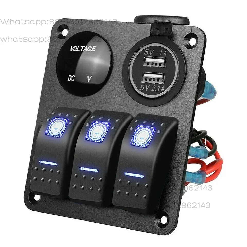 3 комплекта панелей управления для входа/выхода в автомобиль с 5-контактными разъемами, двойными USB-зарядными устройствами, морским вольтметром 12В-24В
3 комплекта панелей управления для входа/выхода в автомобиль с 5-контактными разъемами, двойными USB-зарядными устройствами, морским вольтметром 12В-24В