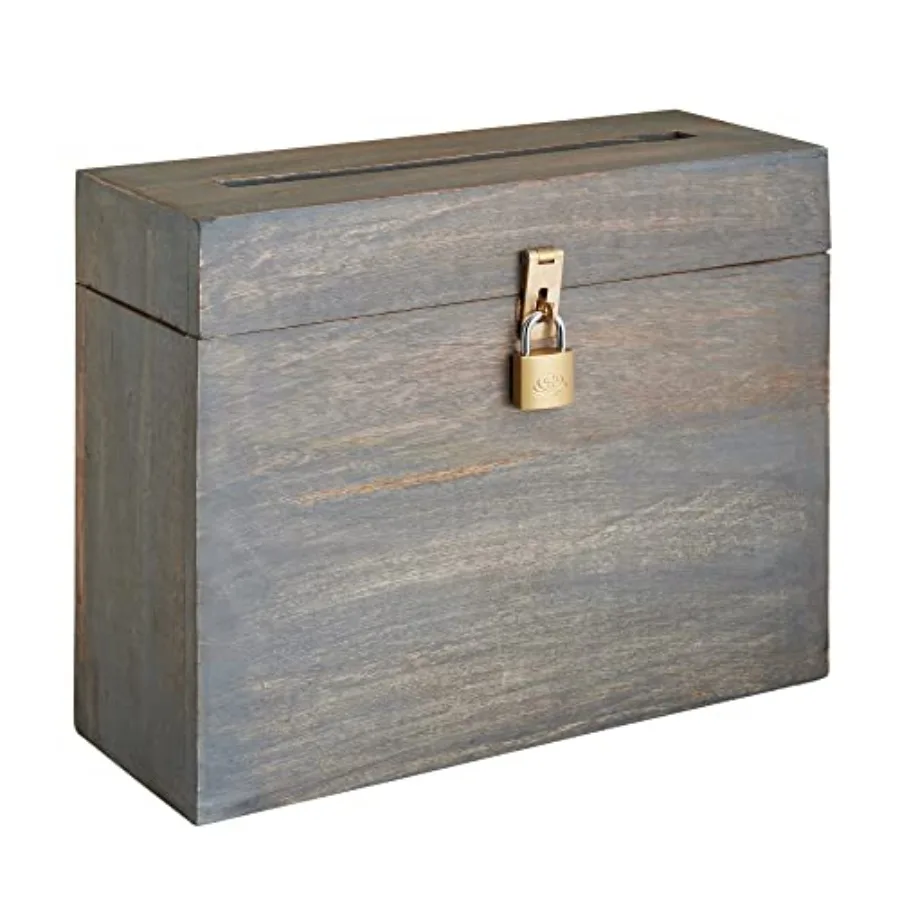 Wedding Card Box with Card Slit and Lock 12"X10"X4.5"- Gift Wishing Well Card Box for Weddings Receptions Birthdays Graduations
Wedding Card Box with Card Slit and Lock 12"X10"X4.5"- Gift Wishing Well Card Box for Weddings Receptions Birthdays Graduations