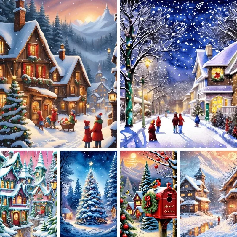 DIY Diamond Painting The Winter Christmas Villages Scenery Full Drill Diamond Embroidery Craft Kit Picture of Rhinestone Decor 
DIY Diamond Painting The Winter Christmas Villages Scenery Full Drill Diamond Embroidery Craft Kit Picture of Rhinestone Decor