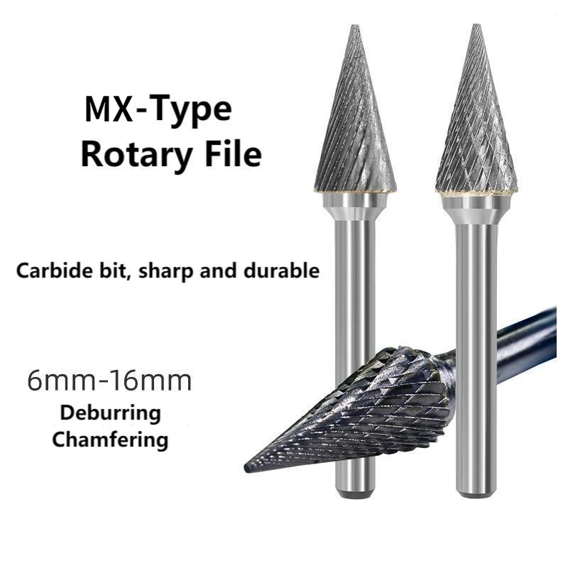 MX Type YG8 Alloy Rotary File Double Slot Tungsten Carbide Wood Carving Grinding Head Hard Metal Milling Cutter Tool for Copper
MX Type YG8 Alloy Rotary File Double Slot Tungsten Carbide Wood Carving Grinding Head Hard Metal Milling Cutter Tool for Copper