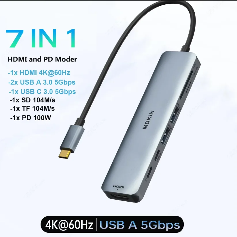 MOKIN Dual HDMI USB-C HUB 8K 4K HDMI Adapter 8 in 1 Splitter with RJ45 USB3.0 PD 100W Dock for MacBook Pro Air Laptop USB HUB
MOKIN Dual HDMI USB-C HUB 8K 4K HDMI Adapter 8 in 1 Splitter with RJ45 USB3.0 PD 100W Dock for MacBook Pro Air Laptop USB HUB