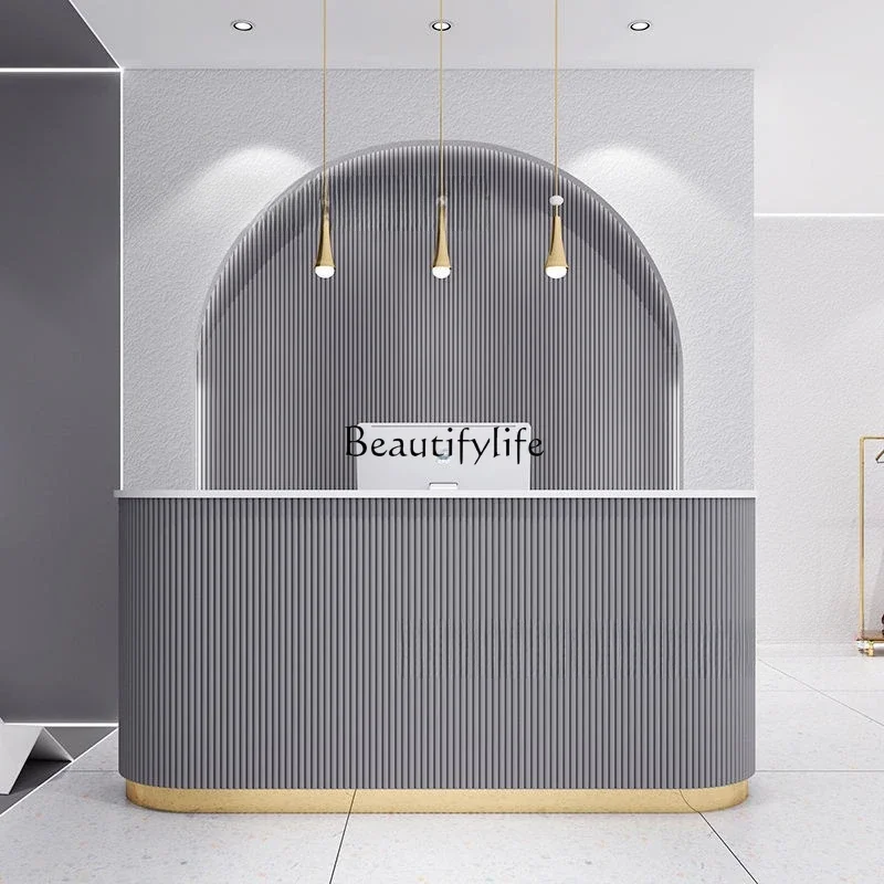 Beauty salon reception desk Simple modern cashier Light luxury salon front desk
Beauty salon reception desk Simple modern cashier Light luxury salon front desk