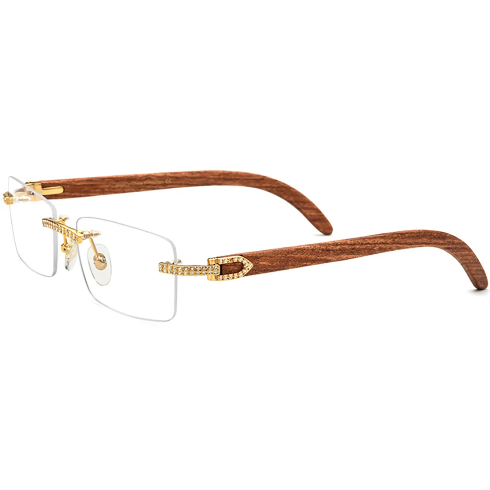 NEW Square Clear Lens Frameless Glasses Mahogany Glasses Leg Trendy Diamond Glasses Can Be Equipped with Prescription Eyeglasses
NEW Square Clear Lens Frameless Glasses Mahogany Glasses Leg Trendy Diamond Glasses Can Be Equipped with Prescription Eyeglasses