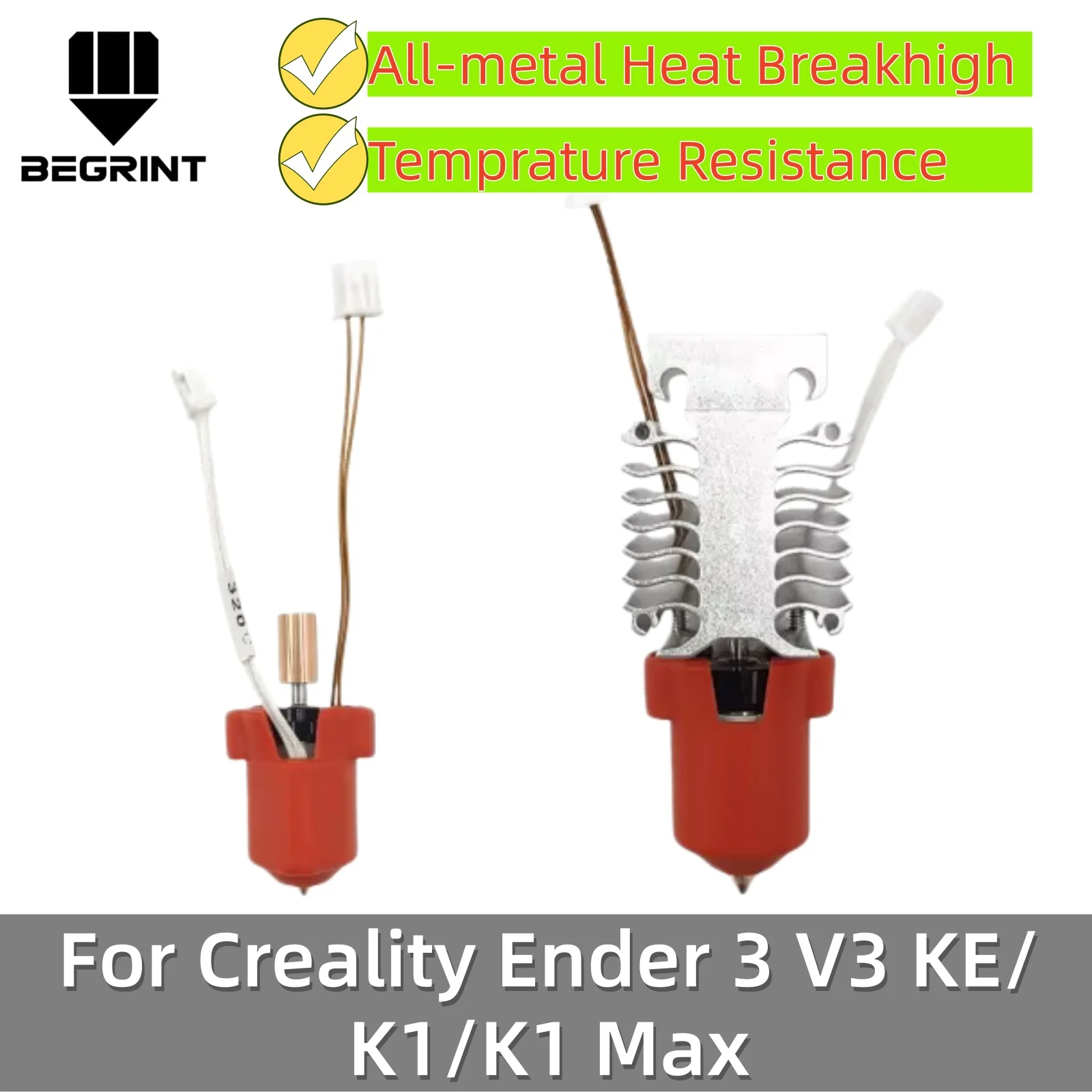 300°C High-Temp Hotend Kit for Creality Ender 3 V3 KE – Ceramic Heating Block Nozzle Extruder, 3D Printer Upgrade Parts
300°C High-Temp Hotend Kit for Creality Ender 3 V3 KE – Ceramic Heating Block Nozzle Extruder, 3D Printer Upgrade Parts
