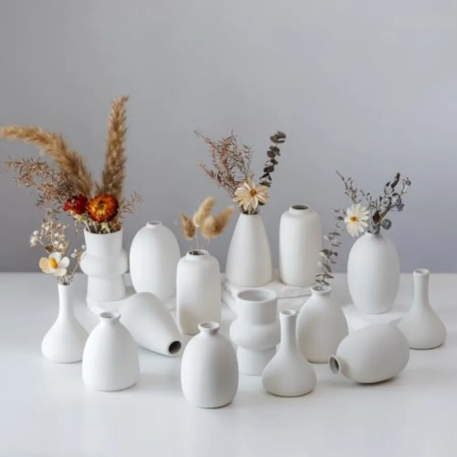 Small White Ceramic Vase for Centerpiece: Bud Vases for Flowers Wedding Dining Table Decorations Set of
Small White Ceramic Vase for Centerpiece: Bud Vases for Flowers Wedding Dining Table Decorations Set of
