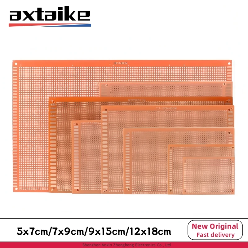 5PCS 2.54mm 5*7cm 7*9cm 9*15cm 12*18cm Single Side Prototype PCB Universal Board Experimental Bakelite Copper Plate Circuirt DIY
5PCS 2.54mm 5*7cm 7*9cm 9*15cm 12*18cm Single Side Prototype PCB Universal Board Experimental Bakelite Copper Plate Circuirt DIY