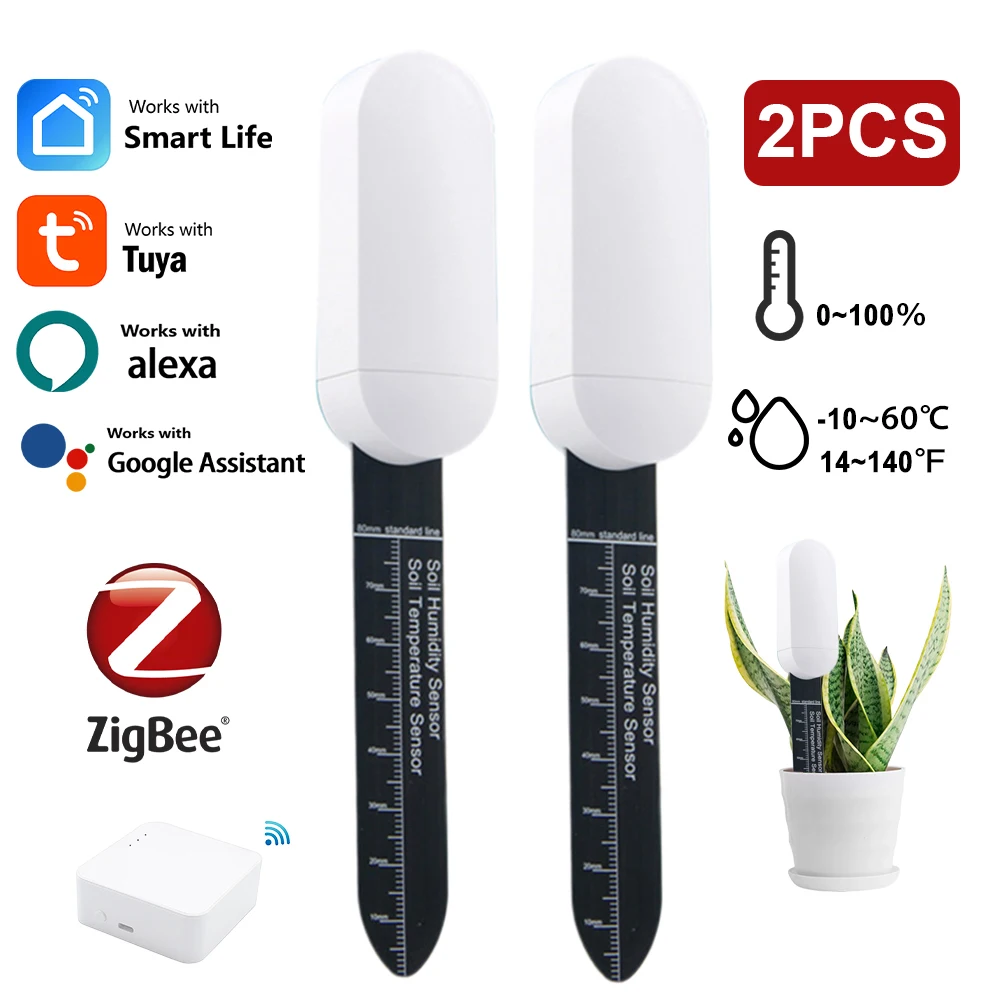2 шт. умный тестер почвы Zigbee, измеритель температуры и влажности, термогигрометр, детектор орошения для автоматизации сада, приложение Tuya
2 шт. умный тестер почвы Zigbee, измеритель температуры и влажности, термогигрометр, детектор орошения для автоматизации сада, приложение Tuya
