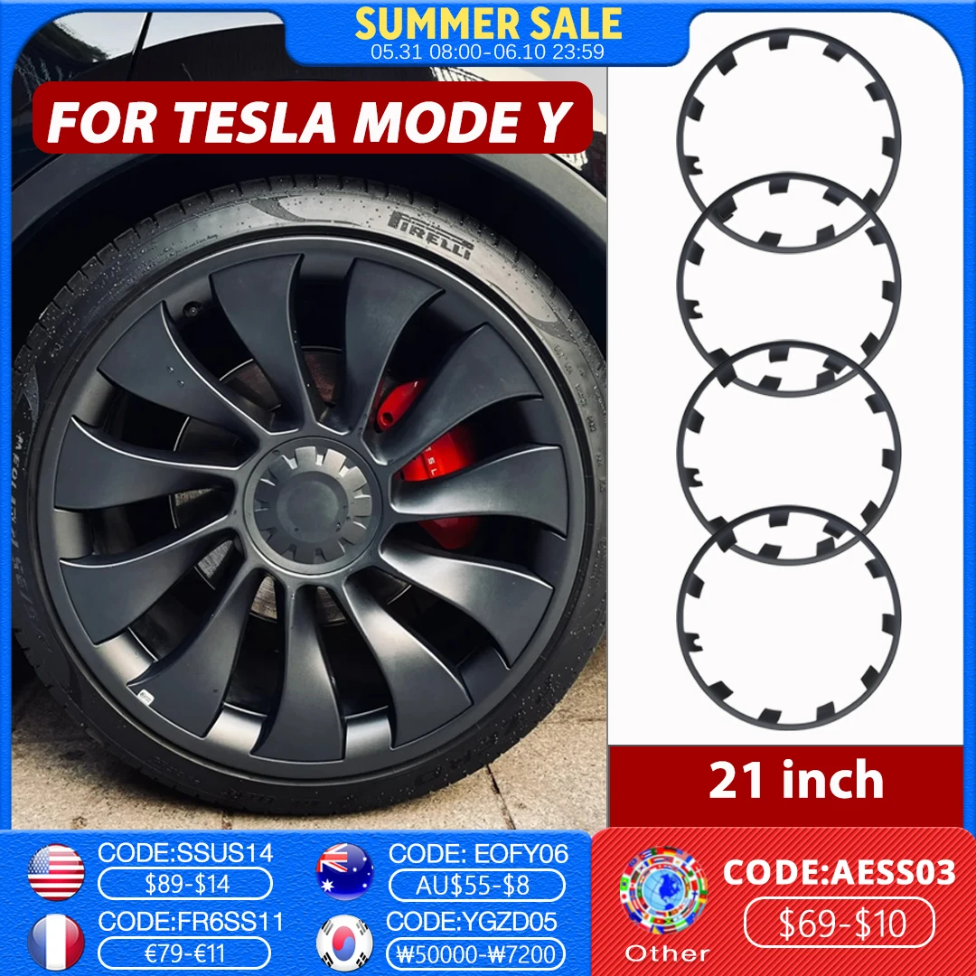 4PCS Wheel Hub Protection Ring For Tesla Model Y 21 Inch Performance Replacement Full Rim Wheel Guard Cover Accessorie 2018-2023
4PCS Wheel Hub Protection Ring For Tesla Model Y 21 Inch Performance Replacement Full Rim Wheel Guard Cover Accessorie 2018-2023