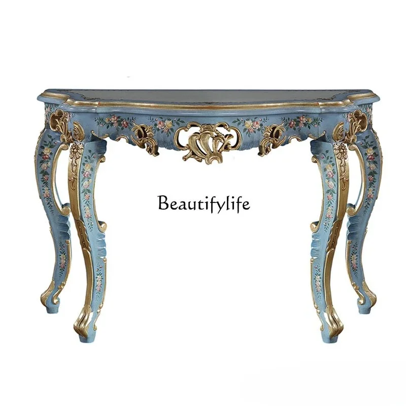 FG17European Style Luxury Hand-painted Solid Wood Heavy Carving Gold Painting French Curved Edge Console Table
FG17European Style Luxury Hand-painted Solid Wood Heavy Carving Gold Painting French Curved Edge Console Table