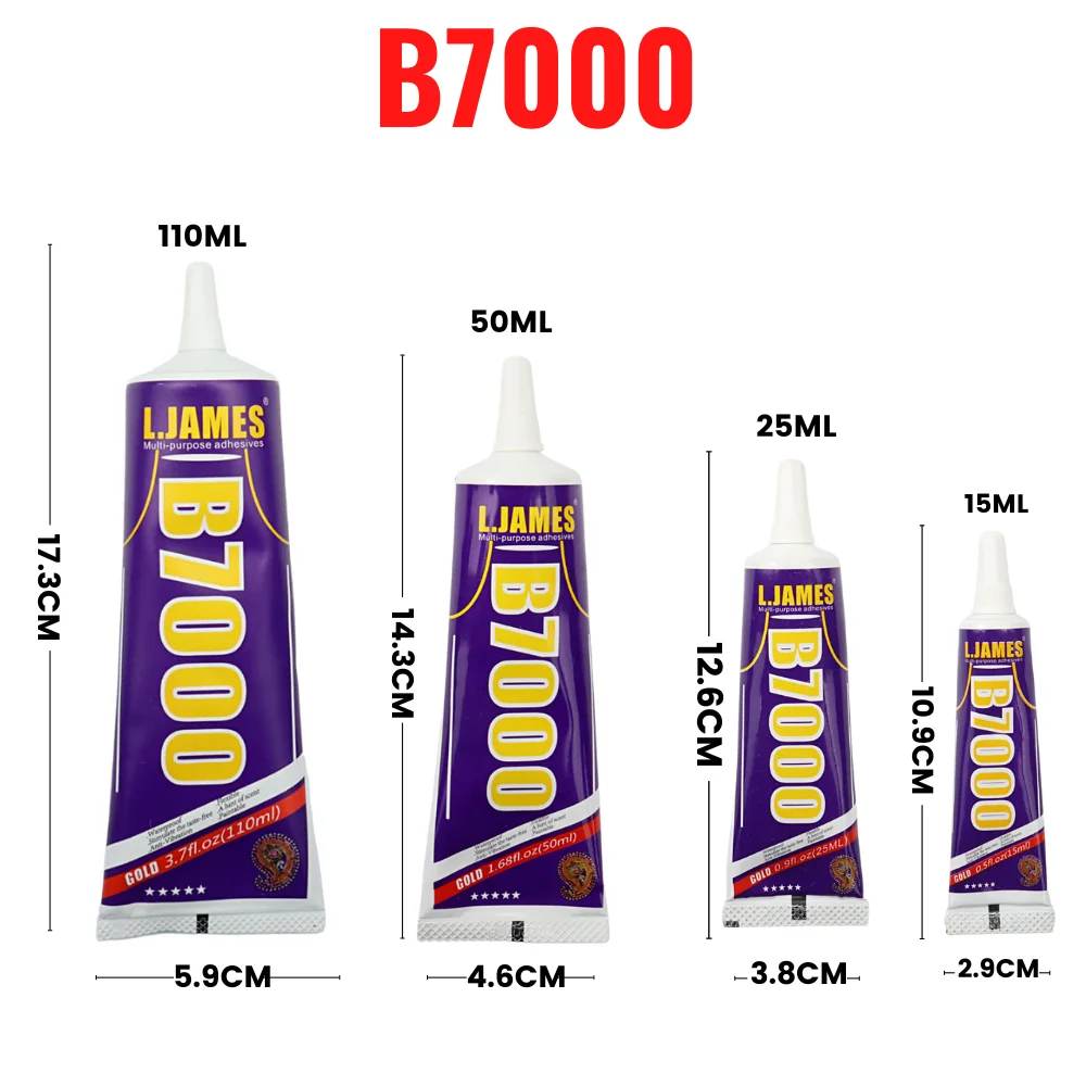 15ML 25ML 50ML 110ML L.JAMES B7000 Adhesive Universal Clear Contact Phone Repair Plastic DIY Glue With Precision Applicator
15ML 25ML 50ML 110ML L.JAMES B7000 Adhesive Universal Clear Contact Phone Repair Plastic DIY Glue With Precision Applicator