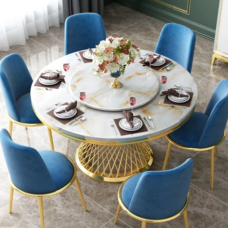 Postmodern luxury marble dining table and chair combination Nordic minimalist household with turntable
Postmodern luxury marble dining table and chair combination Nordic minimalist household with turntable