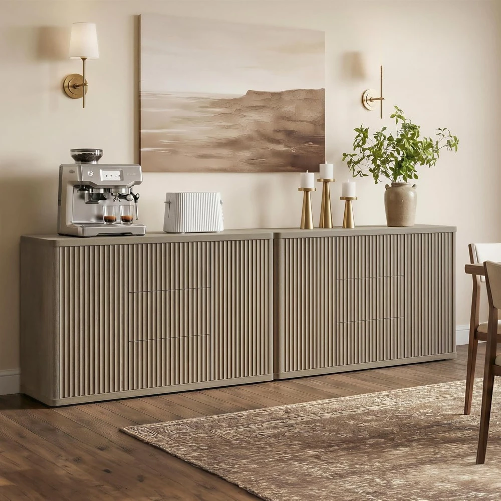 Buffet Cabinet with Storage 109.4" Large Modern Accent Storage Cabinet with Doors and Shelves Fluted Sideboard, Customized
Buffet Cabinet with Storage 109.4" Large Modern Accent Storage Cabinet with Doors and Shelves Fluted Sideboard, Customized