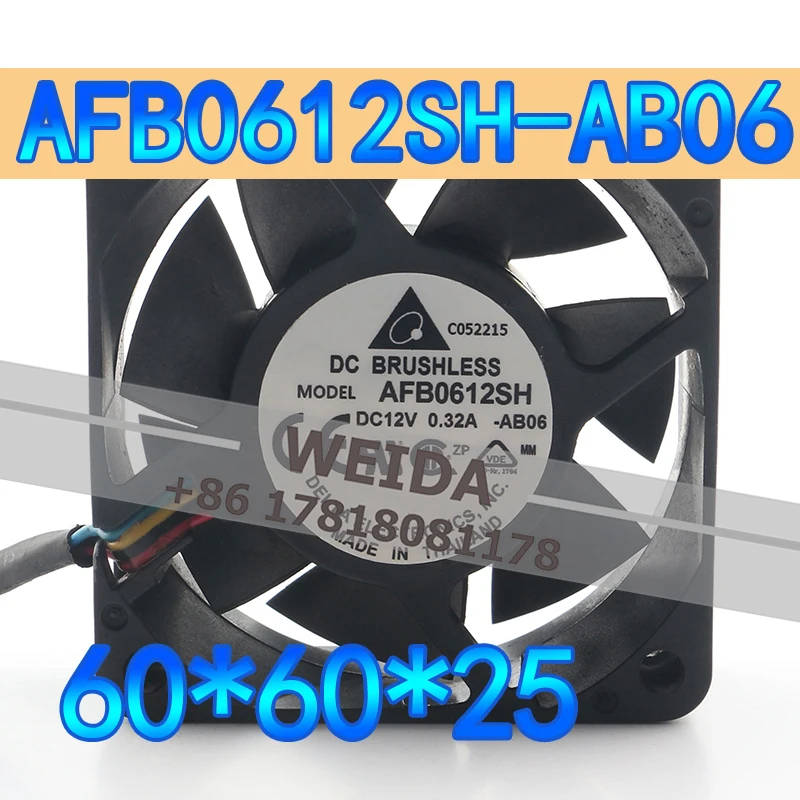 Delta 12V 0.32A AC EC 6CM 4-wire temperature control dual ball power supply 6025 AFB0612SH Cooling fan
Delta 12V 0.32A AC EC 6CM 4-wire temperature control dual ball power supply 6025 AFB0612SH Cooling fan