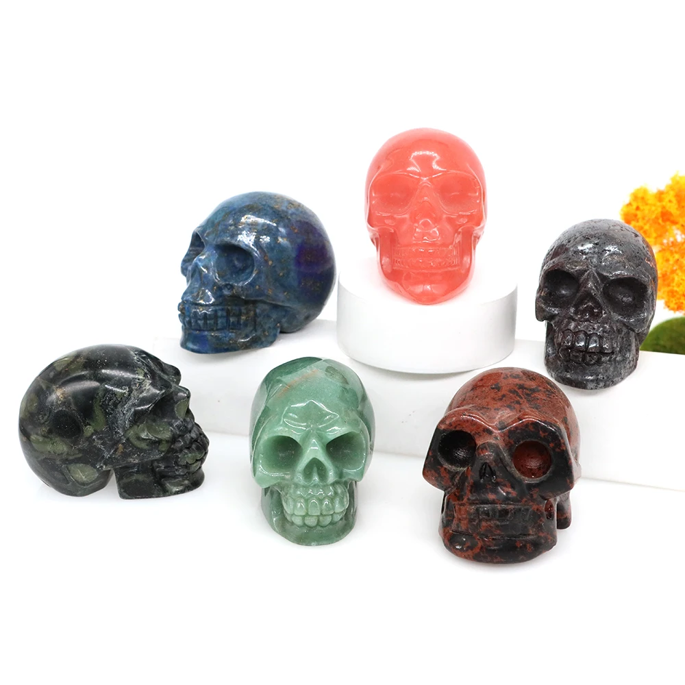 2" Natural Stones Crystal Skull Statue Amethyst Obsidian Lapis Lazuli Carved Reiki Healing Figurine Chakra Halloween Home Decor
2" Natural Stones Crystal Skull Statue Amethyst Obsidian Lapis Lazuli Carved Reiki Healing Figurine Chakra Halloween Home Decor
