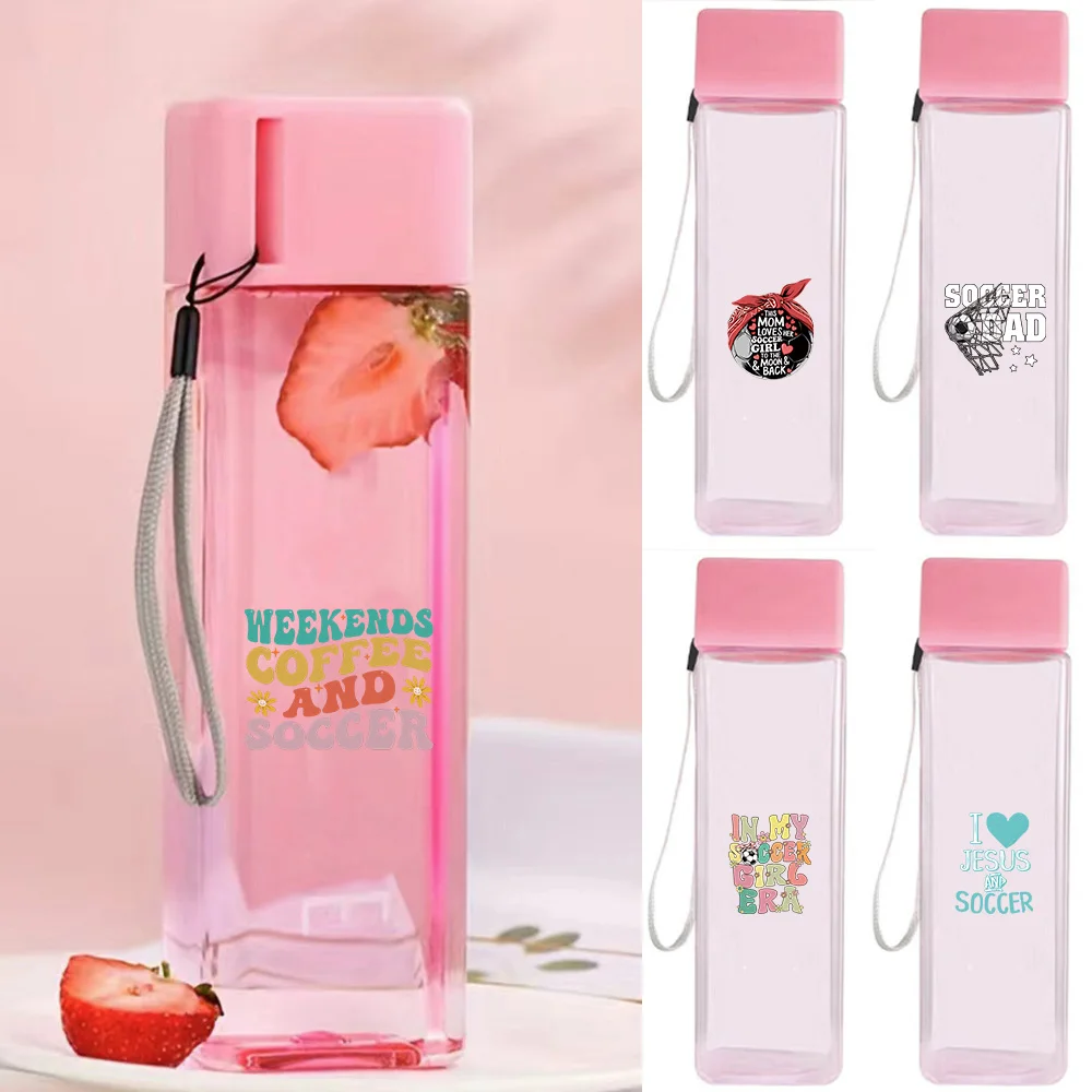 500ml Square Plastic Water Bottle Leak Proof Portable Travel Sports Drinking Cup With Carry Lanyard Soccer Text Pattern
500ml Square Plastic Water Bottle Leak Proof Portable Travel Sports Drinking Cup With Carry Lanyard Soccer Text Pattern