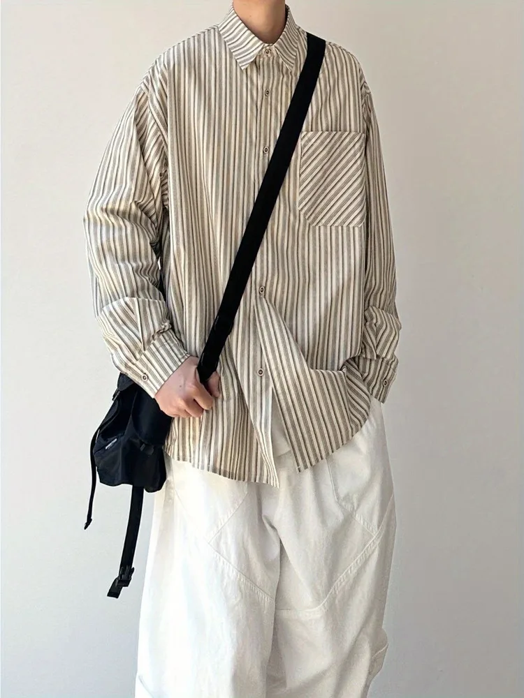 Joyzone Men's Long Sleeve Shirt Retro Vertical Stripes Loose Casual Versatile Spring Autumn Trendy Button up Polyester Youth ...
Joyzone Men's Long Sleeve Shirt Retro Vertical Stripes Loose Casual Versatile Spring Autumn Trendy Button up Polyester Youth ...