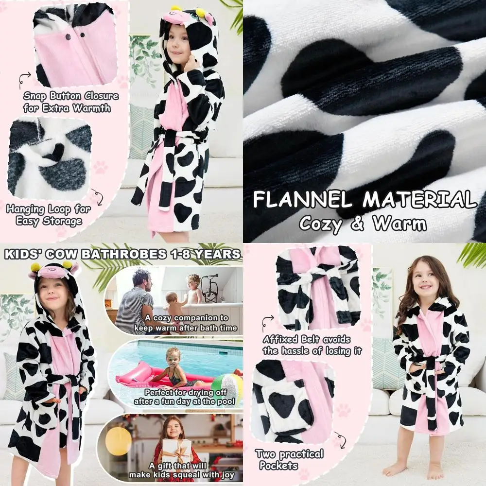 Children's Animal-Printed Hooded Flannel Bathrobes, Soft Sleepwear for Girls and Boys, Perfect for Festivals and Birthday Gifts
Children's Animal-Printed Hooded Flannel Bathrobes, Soft Sleepwear for Girls and Boys, Perfect for Festivals and Birthday Gifts