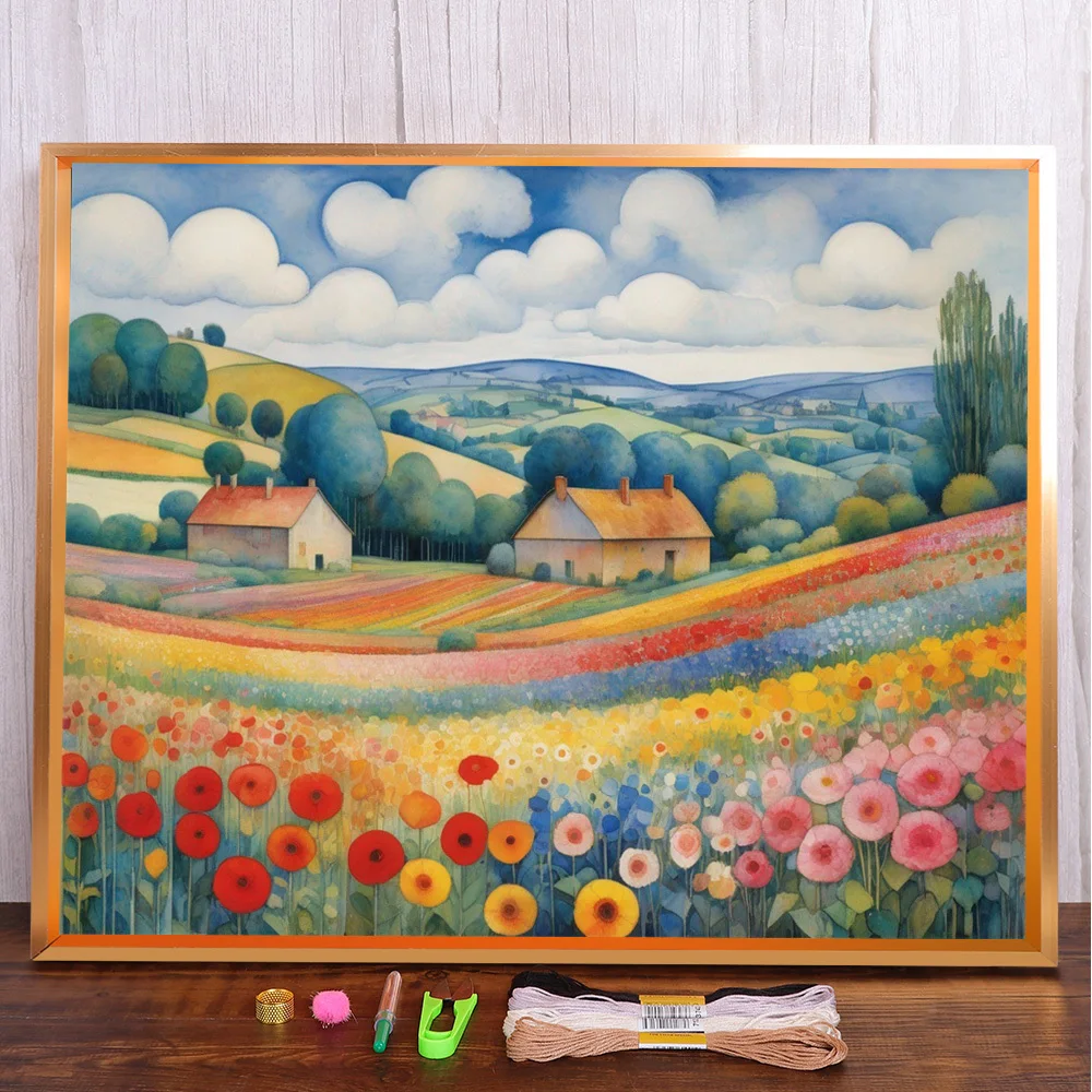 Landscape Flower Printed Fabric Cross Stitch DIY Embroidery Complete Kit Handiwork Sewing Needlework Hobby Gift Sales Magic
Landscape Flower Printed Fabric Cross Stitch DIY Embroidery Complete Kit Handiwork Sewing Needlework Hobby Gift Sales Magic