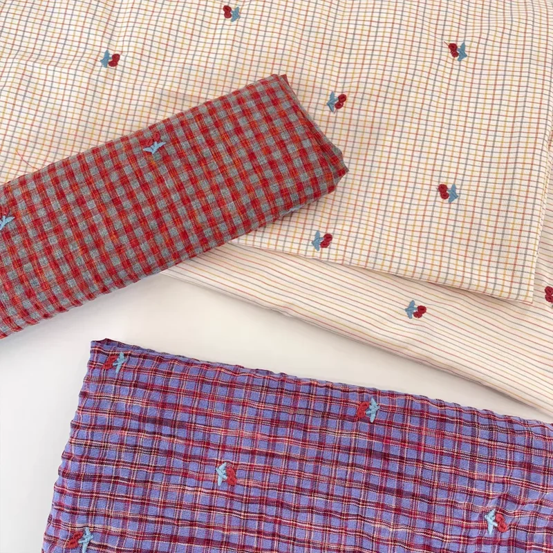 Fabric Polyester-Cotton Embroidered Checkered Striped Cherry Dress Shirt Pajama Bag Fabric
Fabric Polyester-Cotton Embroidered Checkered Striped Cherry Dress Shirt Pajama Bag Fabric