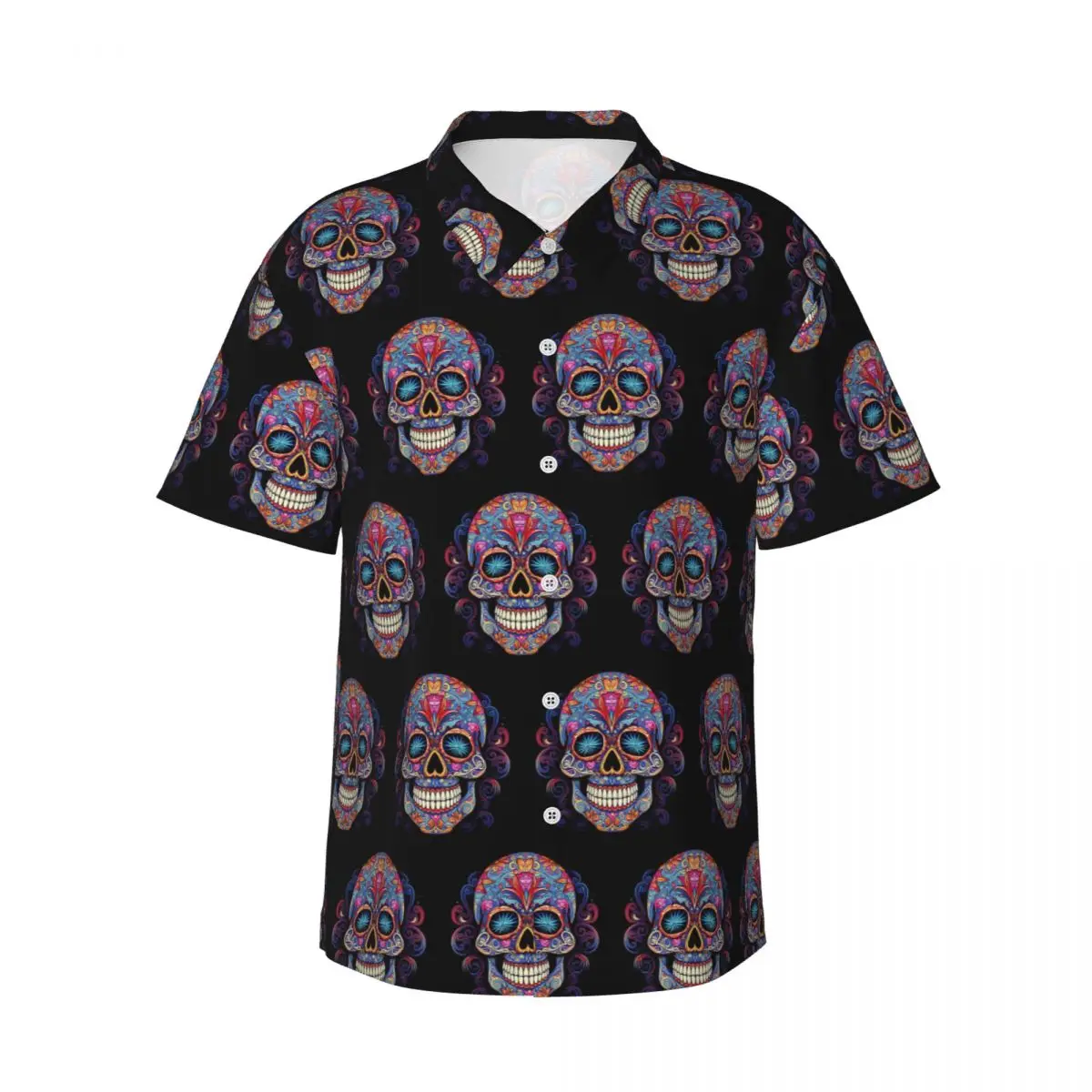 Mexican Sugar Skull Day Of The Dead Sugar Skull Men's Shirts Hawaiian Short Sleeve Shirt Funny Lapel Tops for Summer Beach
Mexican Sugar Skull Day Of The Dead Sugar Skull Men's Shirts Hawaiian Short Sleeve Shirt Funny Lapel Tops for Summer Beach