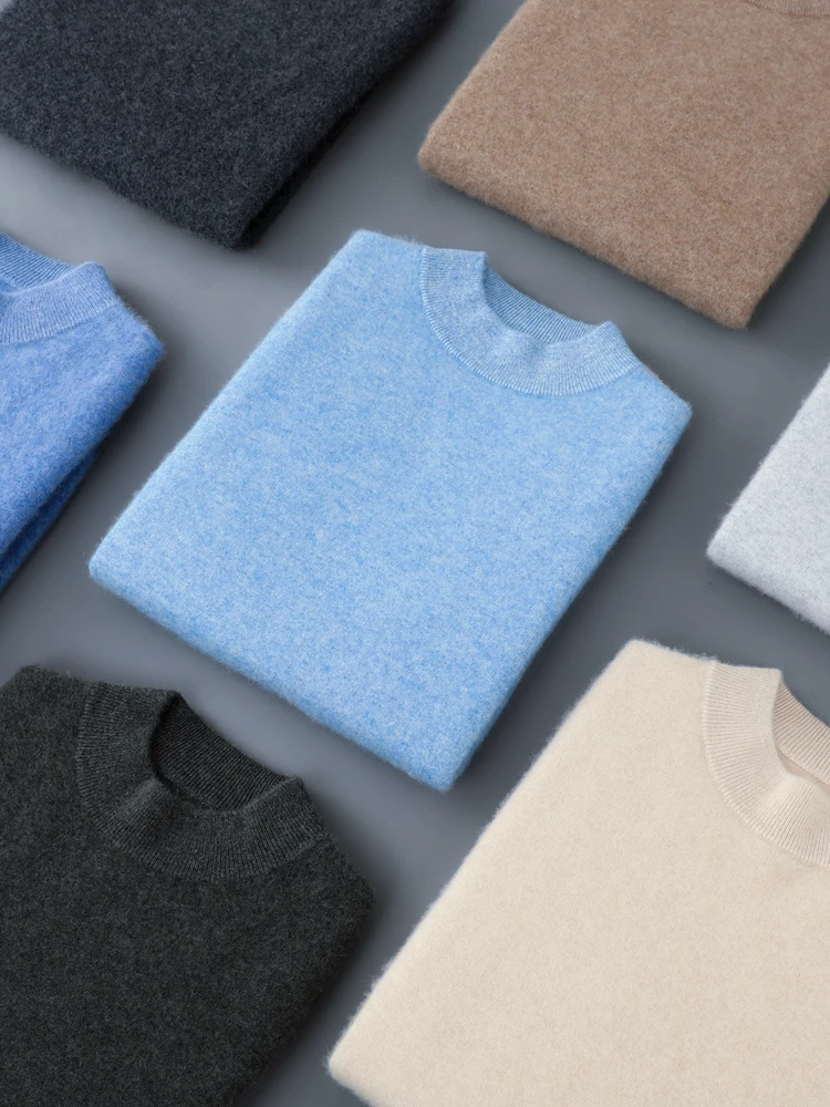 Men's Autumn Winter Mock Neck Wool Sweater 12 Colors Pullover Smart Casual 100% Merino Wool Knitwear Regular Basic Clothing Tops
Men's Autumn Winter Mock Neck Wool Sweater 12 Colors Pullover Smart Casual 100% Merino Wool Knitwear Regular Basic Clothing Tops