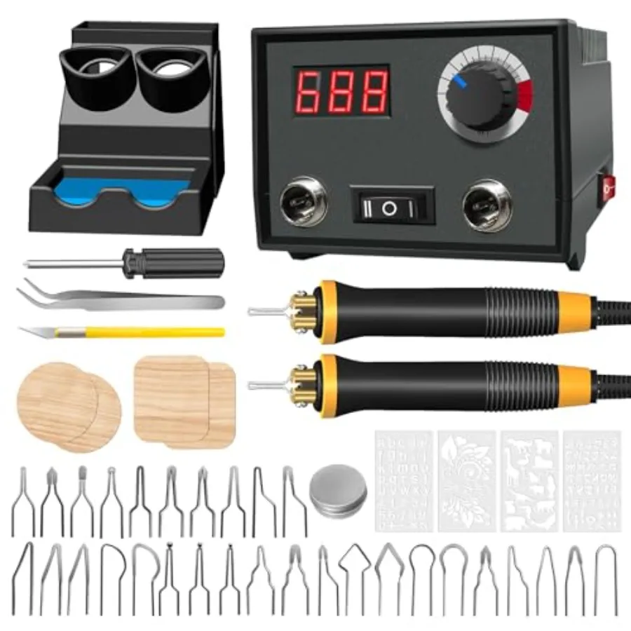 Wood Burning Tool Wood Burner kit Pen 25~750℃ Wood Burning kit with Digital Thermometer Temperature Adjustable Temperature 2 py
Wood Burning Tool Wood Burner kit Pen 25~750℃ Wood Burning kit with Digital Thermometer Temperature Adjustable Temperature 2 py