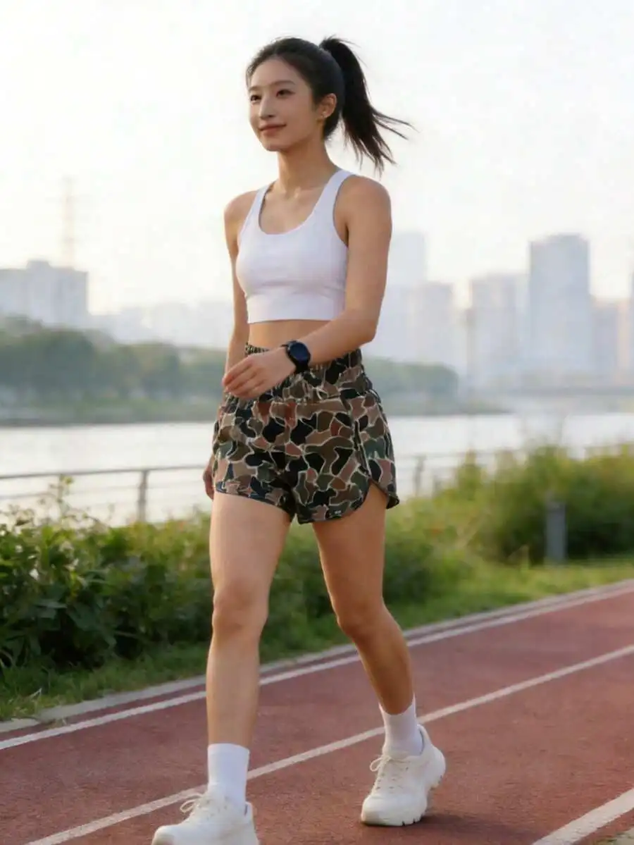 High Waist Camo Shorts For Women Casual Summer Thick Belt Design
High Waist Camo Shorts For Women Casual Summer Thick Belt Design