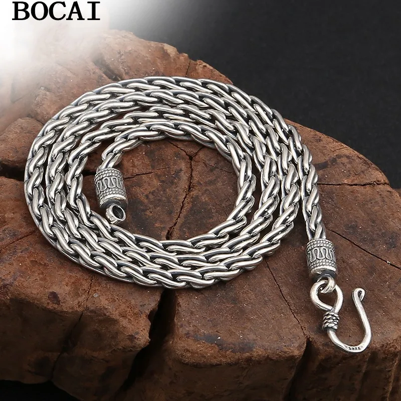 BOCAI S925 серебряные украшения ручной работы из пеньковой веревки с узором 4 мм винтажное мужское ожерелье хипстерская цепочка на ключицы
BOCAI S925 серебряные украшения ручной работы из пеньковой веревки с узором 4 мм винтажное мужское ожерелье хипстерская цепочка на ключицы